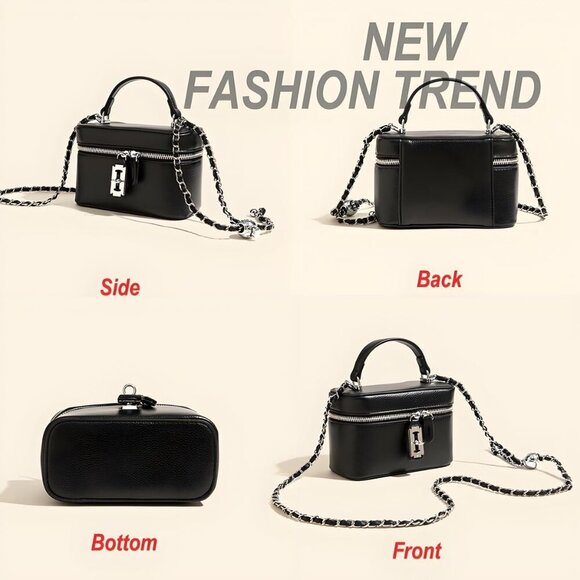 Women Small Leather Crossbody Bag 3-in-1 Stylish Purse Organizer - Picture 5 of 6